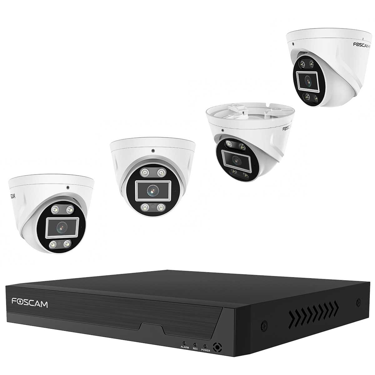 Foscam FN9108E-T4-2T 8-Kanal 3K 5 MP PoE Komplettset für die Videoüberwachung mit 4 Überwachungskameras