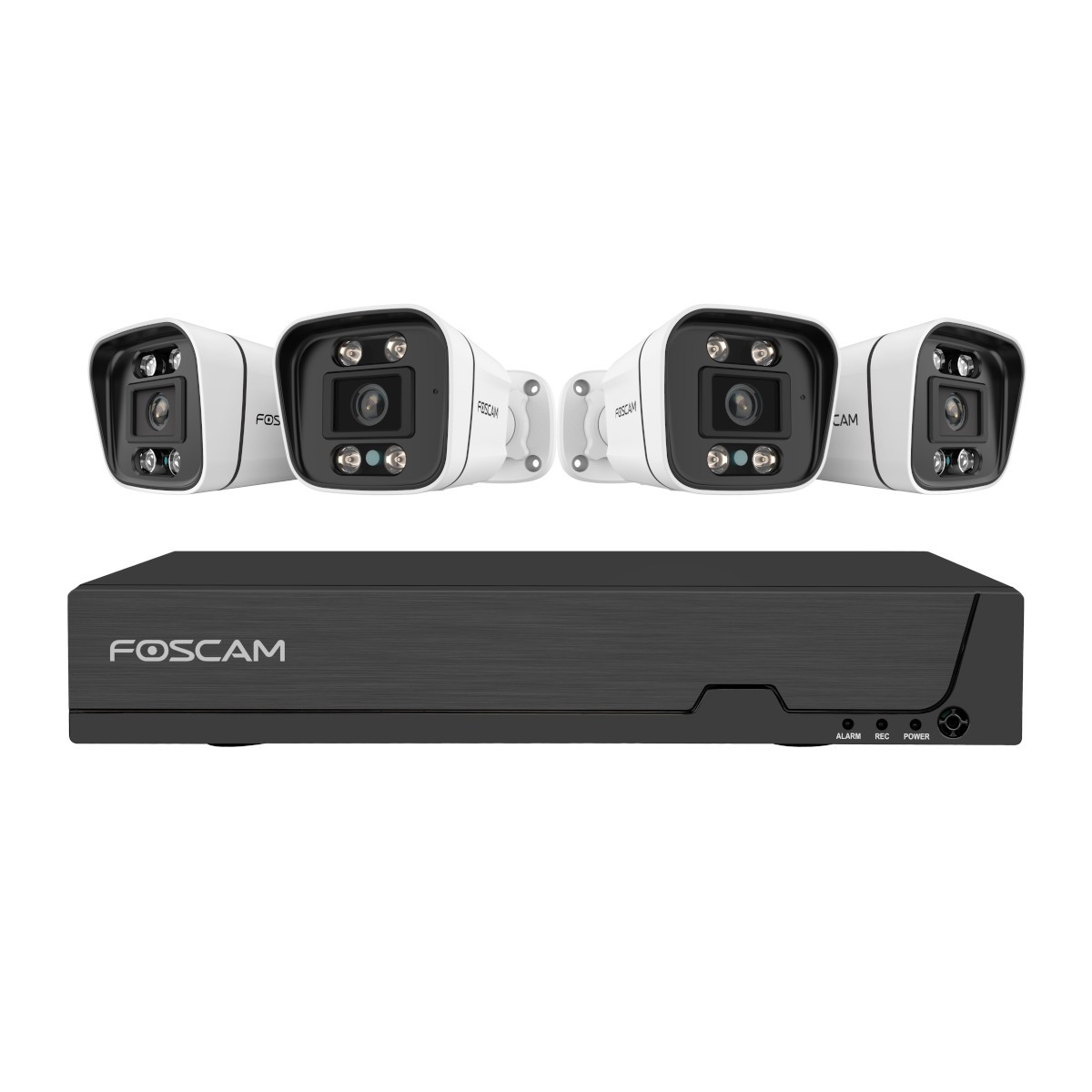 Foscam FN9108E-B4-2T 8-Kanal 3K 5 MP PoE Komplettset für die Videoüberwachung mit 4 Überwachungskameras
