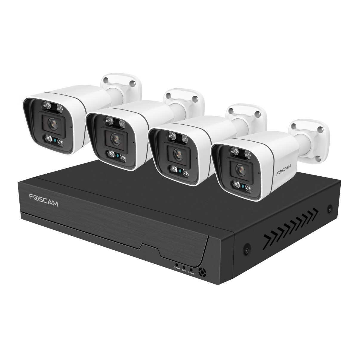 Foscam FNA108E-B4-2T 8-Kanal 4K 8 MP PoE Komplettset für die Videoüberwachung mit 4 Überwachungskameras