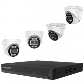Foscam FN9108E-T4-2T 8-Kanal 3K 5 MP PoE Komplettset für die Videoüberwachung mit 4 Überwachungskameras