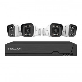 Foscam FN9108E-B4-2T 8-Kanal 3K 5 MP PoE Komplettset für die Videoüberwachung mit 4 Überwachungskameras