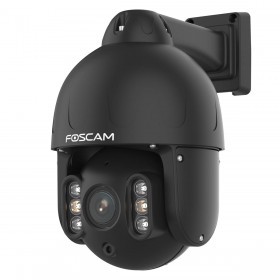 FOSCAM SD8EP hochauflösende 8 MP PoE PTZ Dome Überwachungskamera mit 4-fach optischem Zoom und intelligenter Personen- und Fahrzeugerkennung  (schwarz)