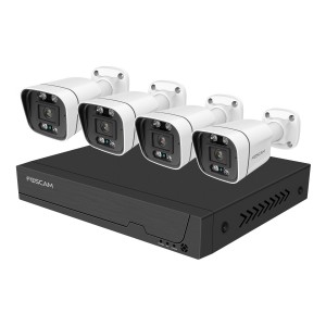 Foscam FNA108E-B4-2T 8-Kanal 4K 8 MP PoE Komplettset für die Videoüberwachung mit 4 Überwachungskameras