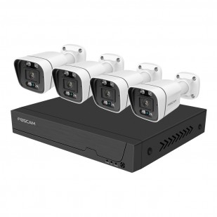 Foscam FNA108E-B4-2T 8-Kanal 4K 8 MP PoE Komplettset für die Videoüberwachung mit 4 Überwachungskameras