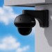 Foscam D8T oder D8ET Kamera an schwarzer FABWMB-D8 Wandhalterung an Hauswand montiert