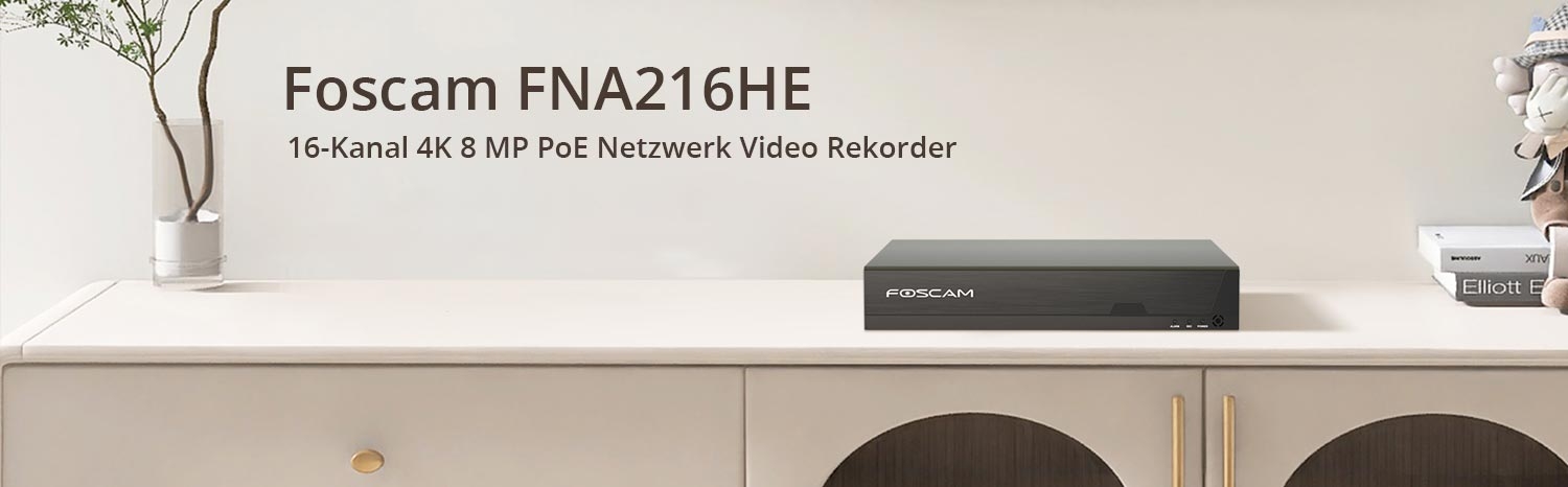 Foscam FNA216HE  16-Kanal 4K 8 MP PoE Netzwerk Video Rekorder