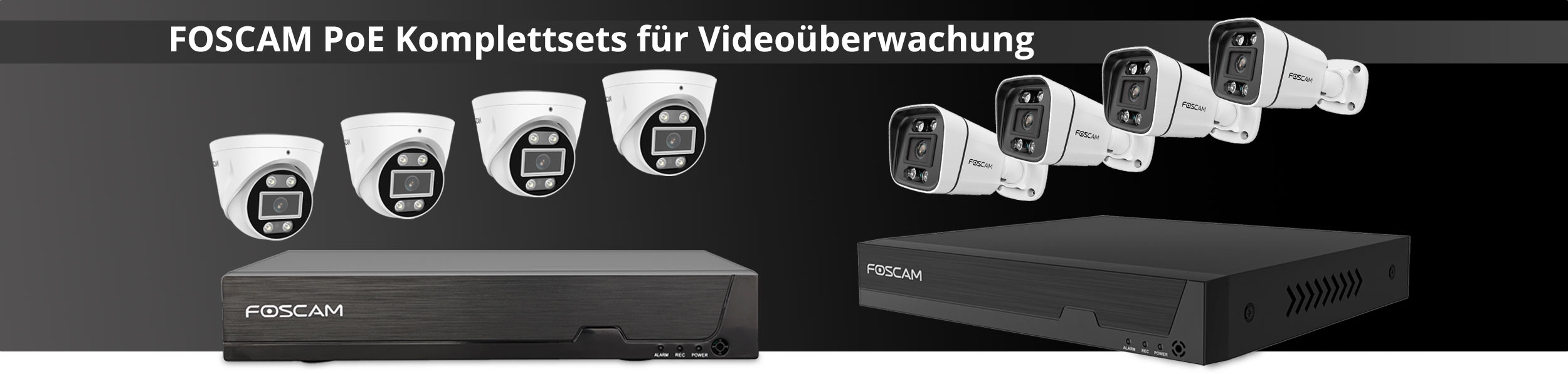 Foscam Komplettset f&uuml;r die Video&uuml;berwachung mit 4 &Uuml;berwachungskameras
