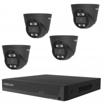 Foscam FN9108E-T4-2T 8-Kanal 3K 5 MP PoE Komplettset für die Videoüberwachung mit 4 Überwachungskameras (schwarz)