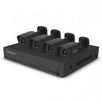Foscam FN9108E-B4-2T 8-Kanal 3K 5 MP PoE Komplettset für die Videoüberwachung mit 4 Überwachungskameras (schwarz)