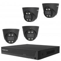 Foscam FNA108E-T4-2T 8-Kanal 4K 8 MP PoE Komplettset für die Videoüberwachung mit 4 Überwachungskameras (schwarz)