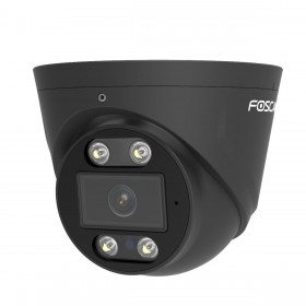 Foscam T8EP 8 MP POE-Überwachungskamera mit integriertem Scheinwerfer und einer Alarmsirene (schwarz)