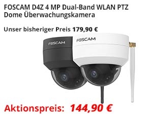 FOSCAM D4Z 4 MP Dual-Band WLAN PTZ Dome Überwachungskamer