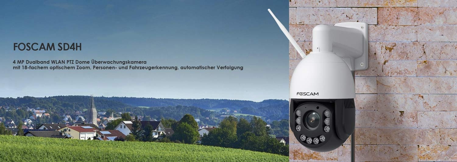 FOSCAM SD4H 4 MP Dualband WLAN PTZ Dome Überwachungskamera FOSCAM SD4H 4 MP Dualband WLAN PTZ Dome Überwachungskamera