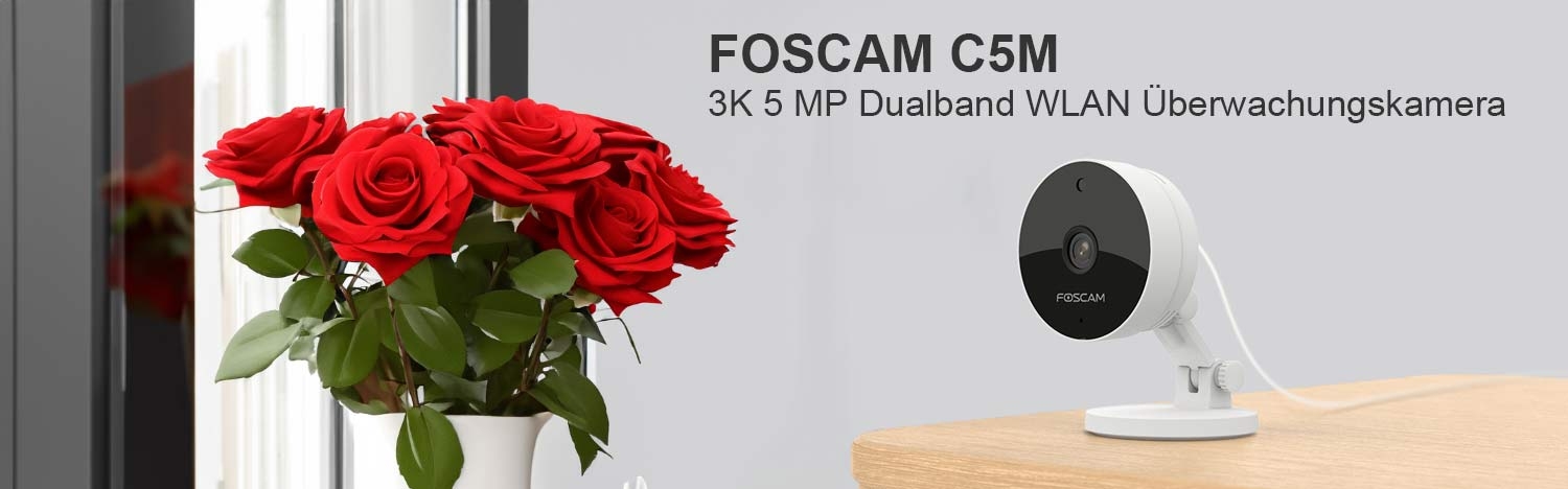 FOSCAM C5M 3K 5 MP Dualband WLAN Überwachungskamera 